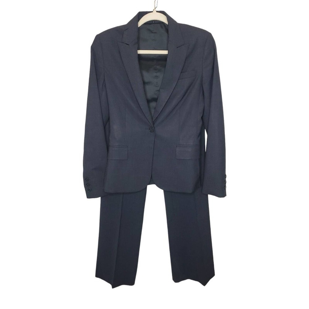 Theory Womens Sz 6 Wool Blazer Jacket w/ Pants Suit Set Navy